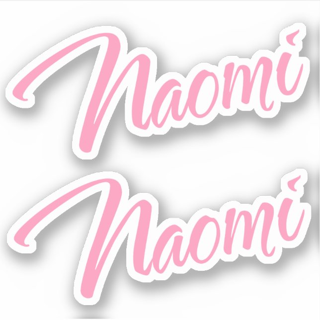 Naomi Decorative Name in Pink x2 Sticker (Front)