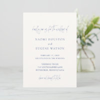 Naomi Denim Blue Typography Modern Wedding