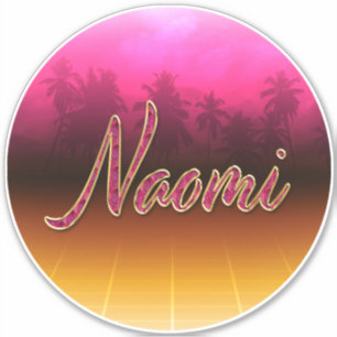 Naomi First name name golden pink sticker