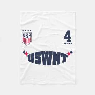 Naomi Girma 12 White Uswnt Officially Licensed  Fleece Blanket
