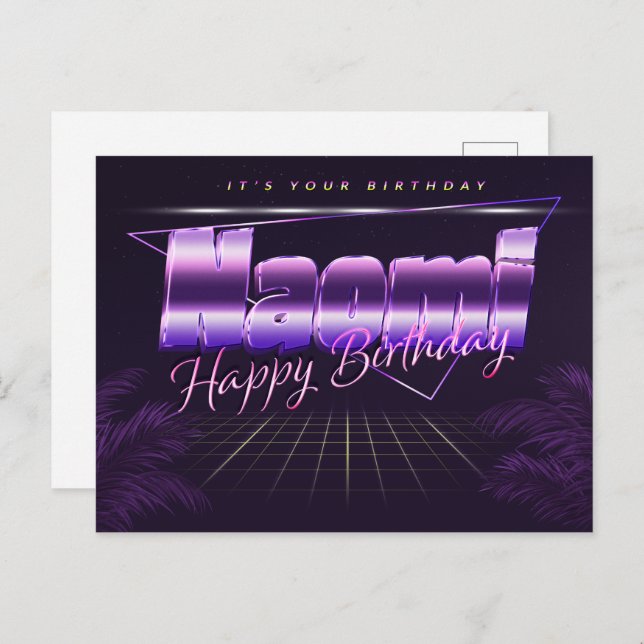 Naomi Name First name pura postcard birthday (Front/Back)