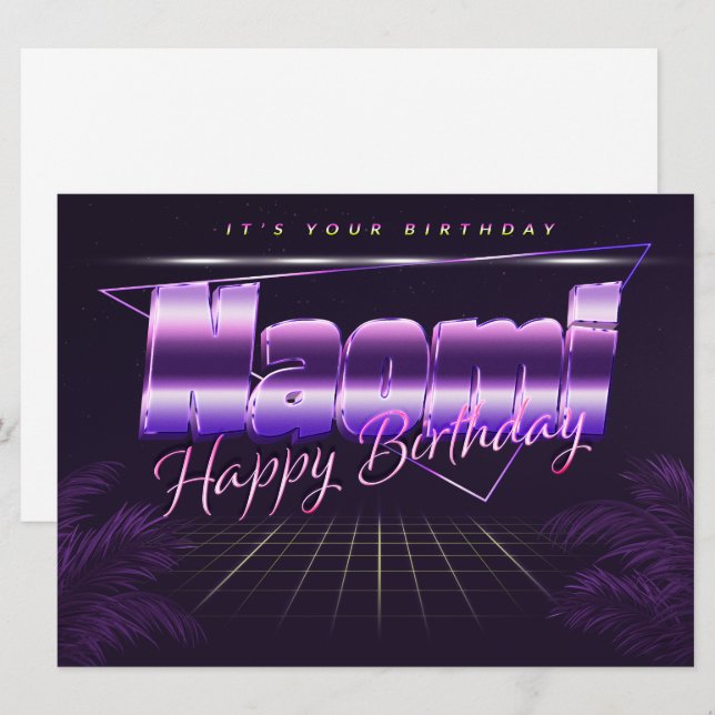 Naomi Name First Name pura retro card Birthday (Front/Back)