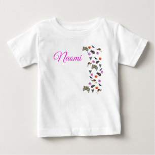 Naomi, Name With Australian Wildlife,   Baby T-Shirt