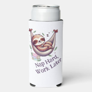 Nap Hard Sloth Seltzer Can Cooler