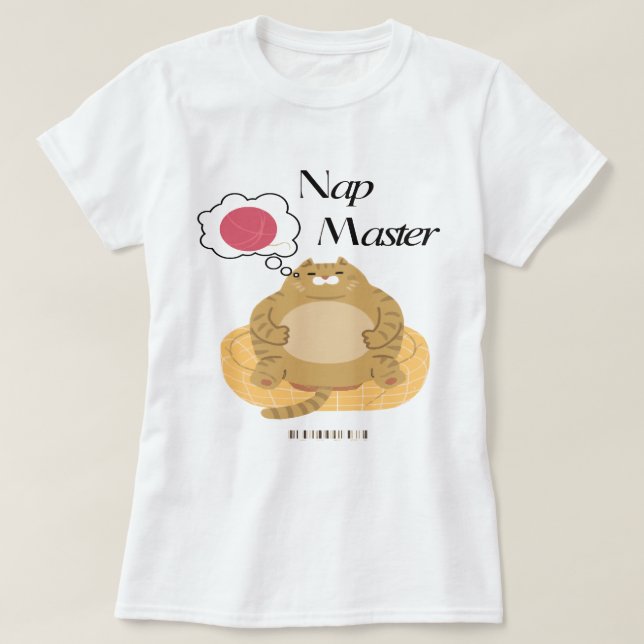 Nap Master Relaxed Cat T-Shirt (Design Front)