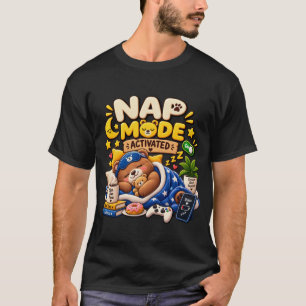 Nap Mode Activated Bear – Funny Sleepy Bear Cosy T-Shirt
