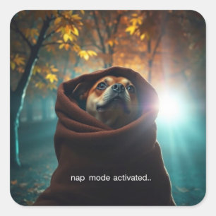 nap mode activated square sticker