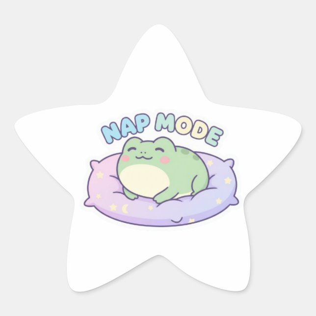 Nap Mode Frog Sticker Cute Sleeping Frog Cosy Kawa (Front)