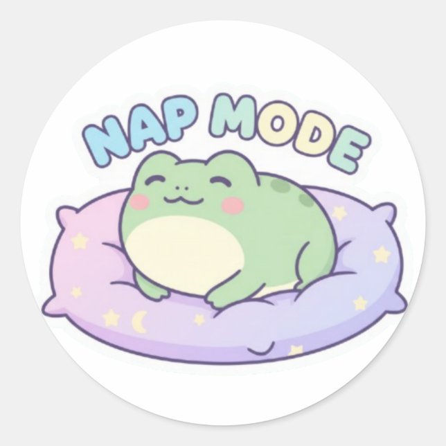 Nap Mode Frog Sticker Cute Sleeping Frog Cosy Kawa (Front)