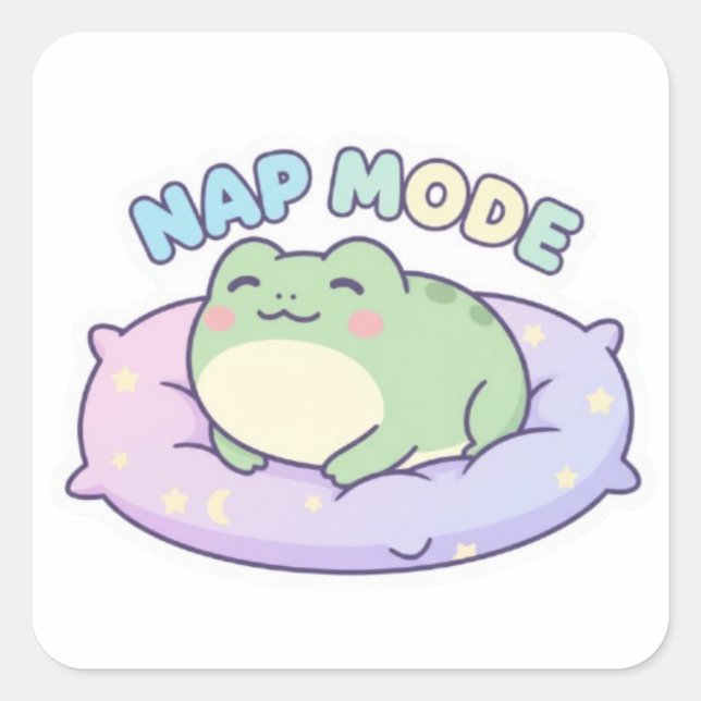 Nap Mode Frog Sticker Cute Sleeping Frog Cosy Kawa (Front)