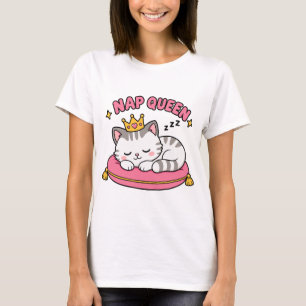Nap Queen Cat Mum Shirt Cute Kawaii Sleeping Cat