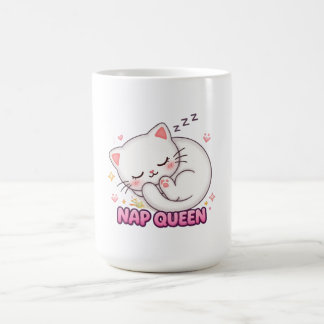 Nap Queen Cat Sticker | Cute Sleeping Cat Coffee Mug