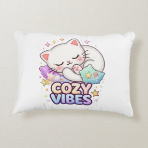 Nap Queen Cat Sticker   Cute Sleeping Cat Decorative Cushion