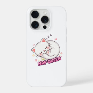 Nap Queen Cat Sticker | Cute Sleeping Cat iPhone 15 Pro Case