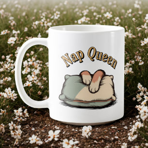 Nap Queen   Cozy Pet Parenting Humor   Coffee Mug