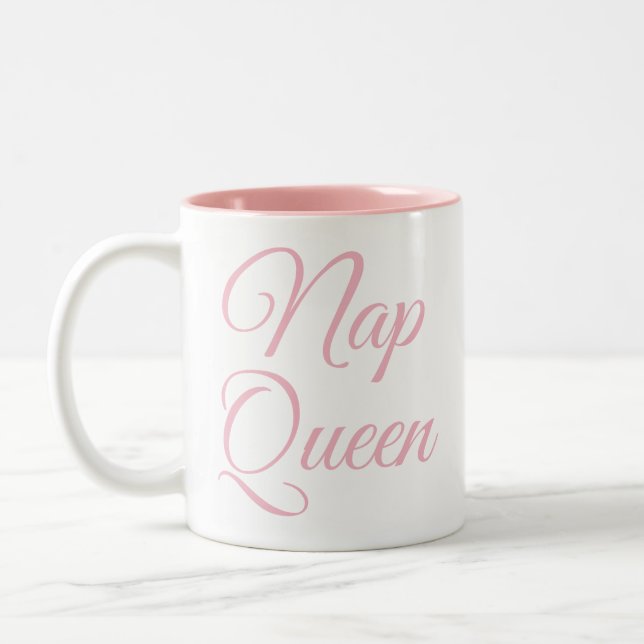 Nap Queen Mug | Funny & Humour Quote Slogan Mug (Left)