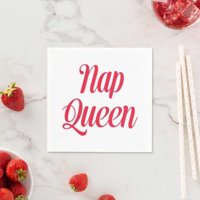 Nap Queen Pink Cherry Red Napkin (Insitu)