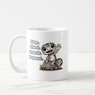 Nap. Shed. Snack. Repeat. Funny Leopard Gecko Coffee Mug