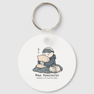 Nap Specialist Funny Sleep Lover Meme Key Ring