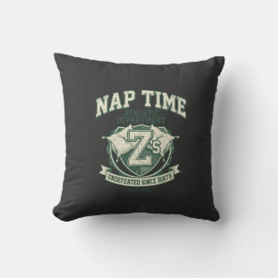 Nap Time Athletic Department Funny Vintage Varsity Cushion