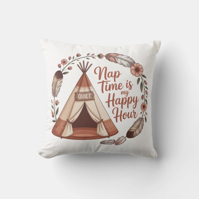 Nap Time Is My Happy Hour Cushion (Front)