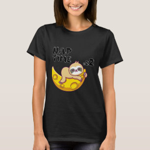 Nap Time Sloth Cute Animal Art Design T-Shirt