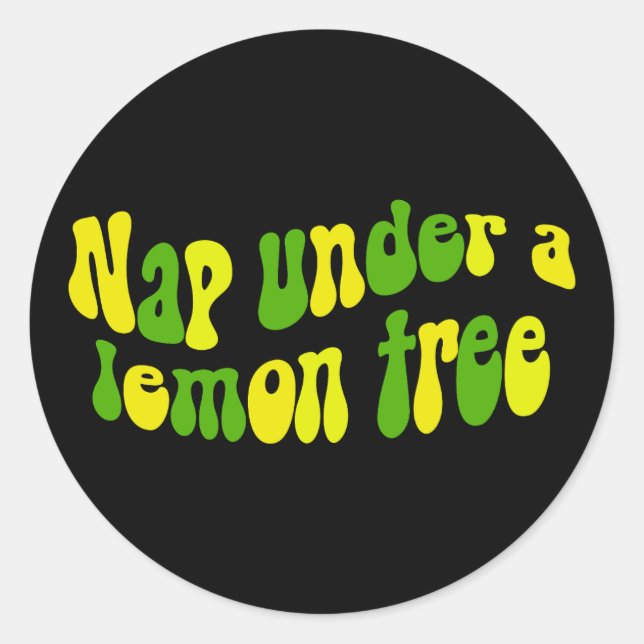 Nap under a lemon tree classic round sticker (Front)