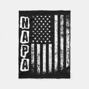Napa Father's Day American Flag 4th Of July Fleece Blanket