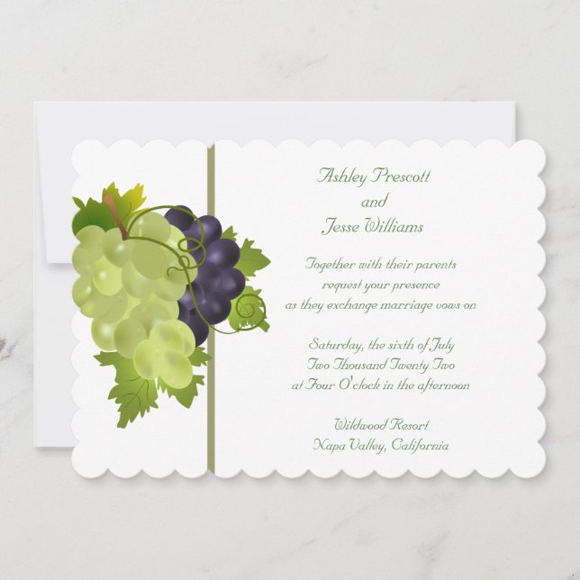 Napa Grapes Wedding Invitation (Front)