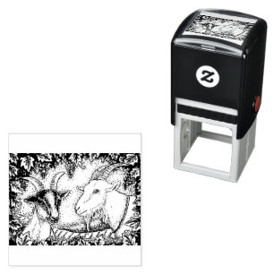 NAPA VALLEY ALPINE KID & BILLY GOAT, GRAPE ARBOR SELF-INKING STAMP