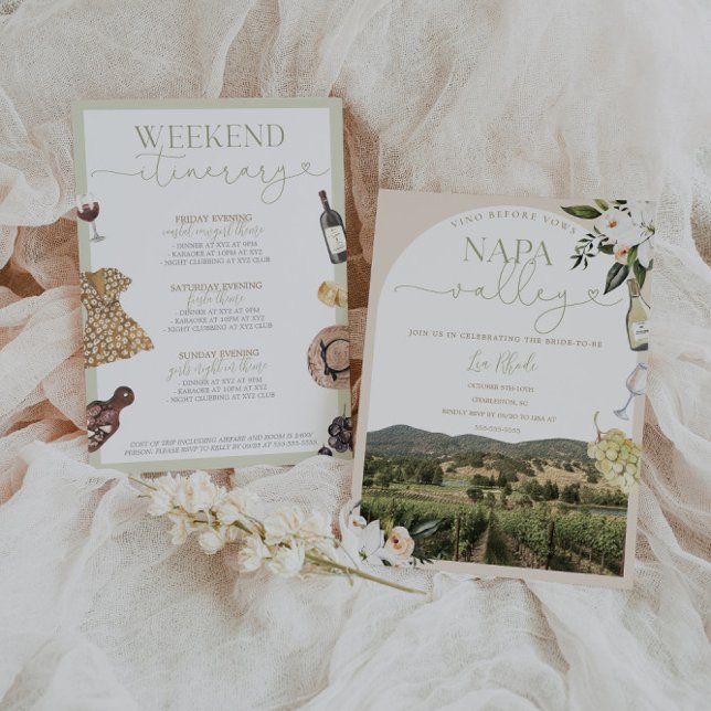 Napa Valley Bachelorette Invitation & Itinerary (Creator Uploaded)