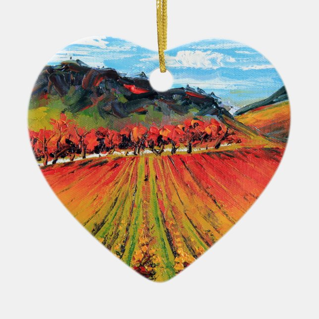 Napa Valley by Lisa Elley Ceramic Tree Decoration (Front)