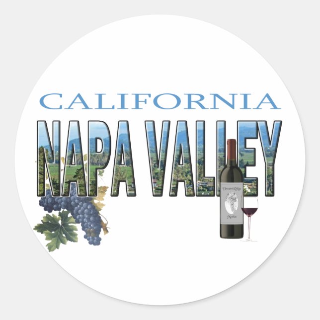 Napa Valley, CA Classic Round Sticker (Front)