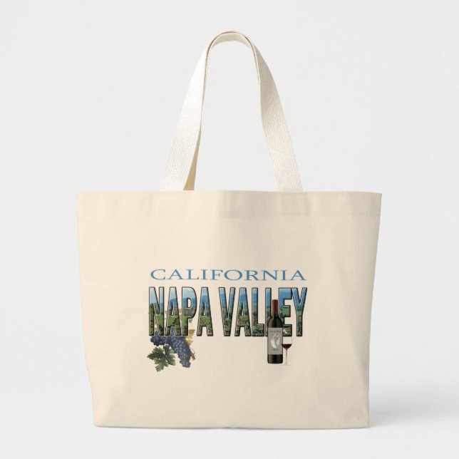 Napa Valley, CA Large Tote Bag (Front)