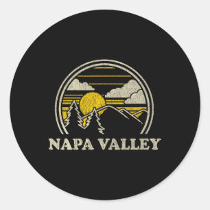 Napa Valley California Ca T Shirt Vintage Hiking M Classic Round Sticker