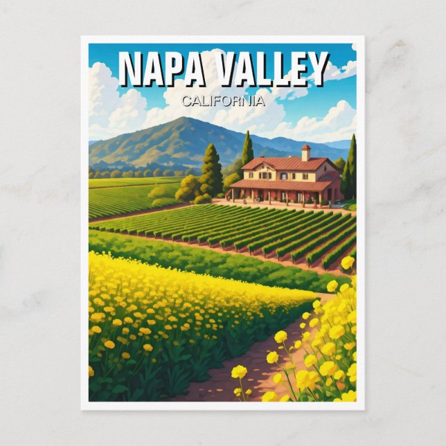 Napa Valley California Mustard Flowers Postcard (Front)