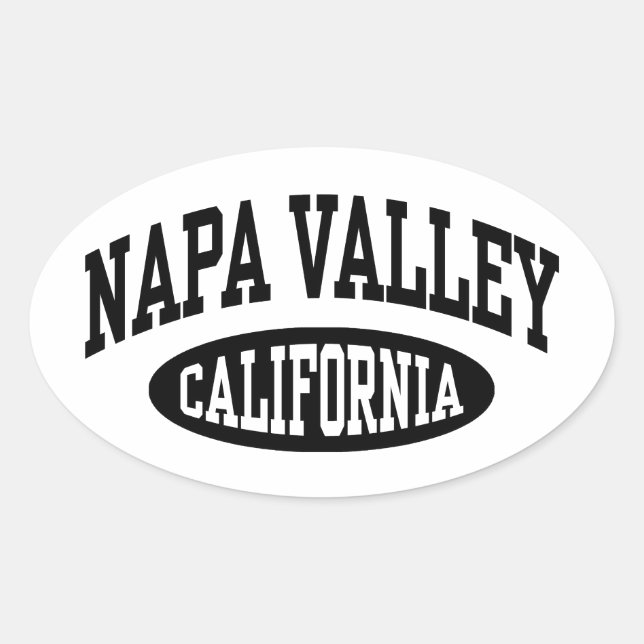 Napa Valley California Oval Sticker (Front)