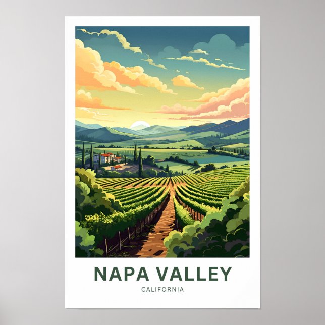 Napa Valley California Travel Print (Front)