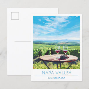 Napa Valley California USA Art Vintage Travel  Postcard
