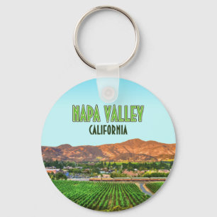 Napa Valley California Vineyard Vintage Key Ring
