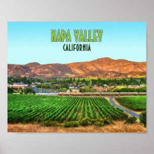Napa Valley California Vineyard Vintage Poster