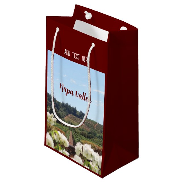 Napa Valley, California vineyards and flowers Small Gift Bag (Front Angled)