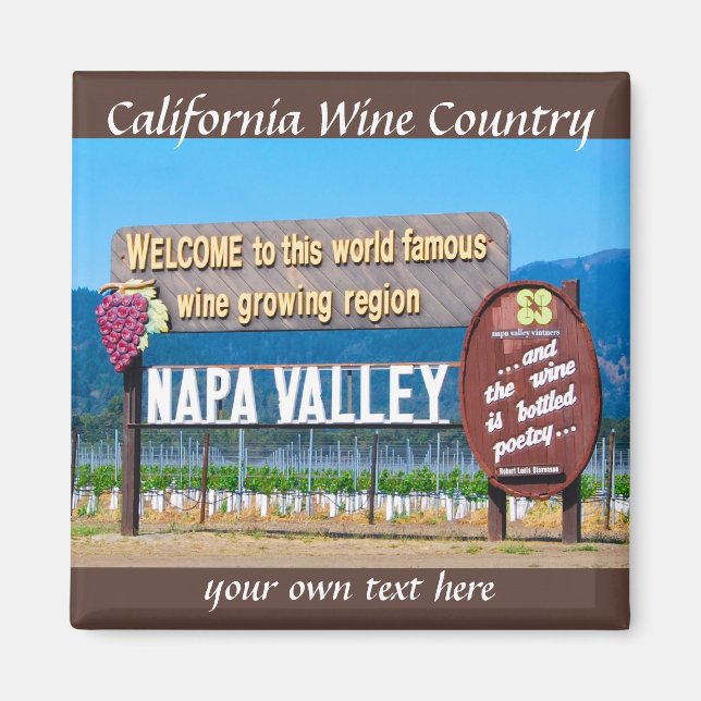 Napa Valley  California Wine Country Magnet (Front)