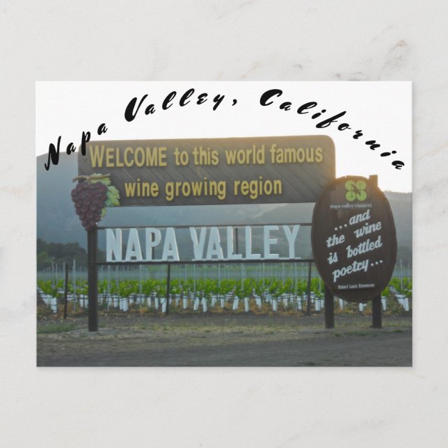 Napa Valley California Wine Country Postcard (Front)
