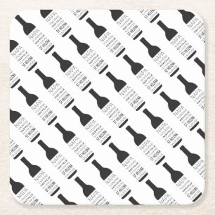 Napa Valley Cities Wine Bottle Party Supplies Square Paper Coaster