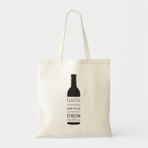 Napa Valley Cities Wine Bottle Wedding Favours Tote Bag