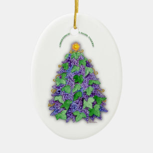 Napa Valley Grapes Christmas Tree Ceramic Tree Decoration