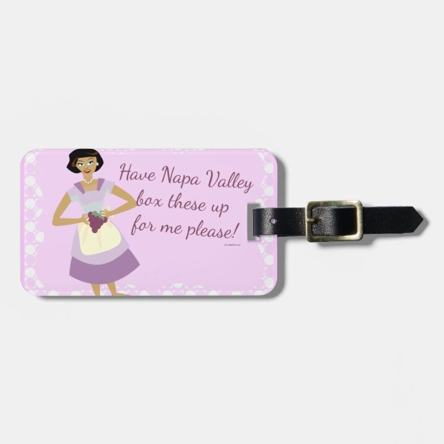 Napa Valley Sassy Retro 50's Housewife Luggage Tag (Front Horizontal)