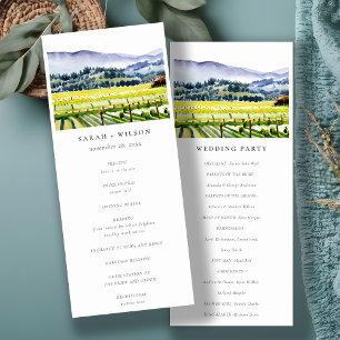 Napa Valley Vineyard Landscape Wedding Program Invitation