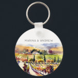 Napa Valley vineyard watercolor wedding favours Key Ring<br><div class="desc">Napa Valley vineyard watercolor wedding favours  personalised keychains</div>
